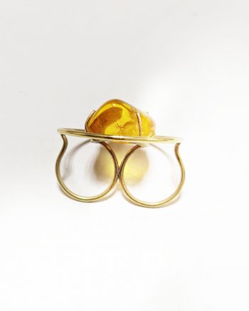 Liquid Gold – Baltic Amber Brass Ring