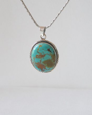 Tibetan Turquoise – Sterling Silver Pendant